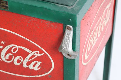 Lot 186 - A rare metal advertising Coca-Cola cooler