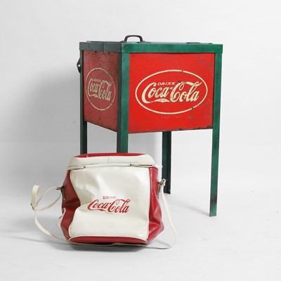 Lot 186 - A rare metal advertising Coca-Cola cooler