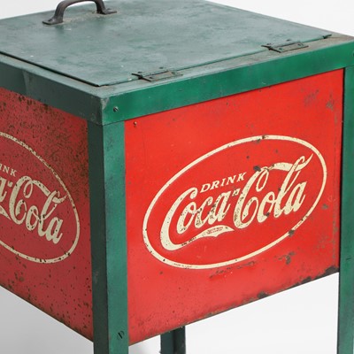 Lot 186 - A rare metal advertising Coca-Cola cooler