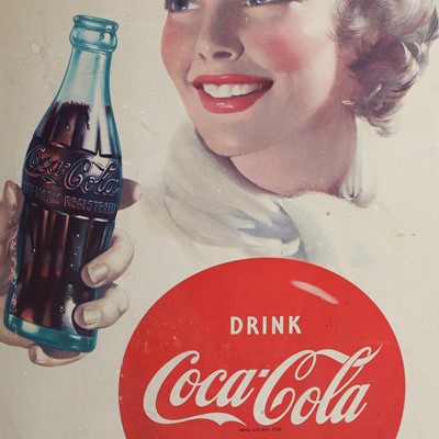 Lot 185 - An original 'Coke Time' American Coca-Cola advertising sign