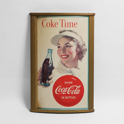 Lot 185 - An original 'Coke Time' American Coca-Cola advertising sign