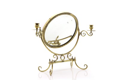 Lot 145 - A small brass dressing table mirror