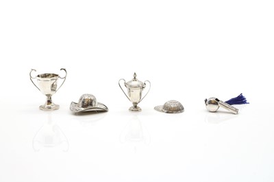 Lot 12 - A group of silver novelty items