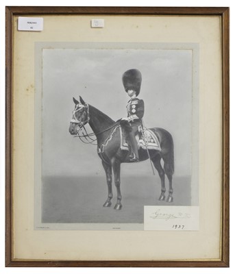 Lot 200 - A photograph of George VI on horseback