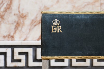 Lot 202 - A Queen Elizabeth II silvered oak coronation chair