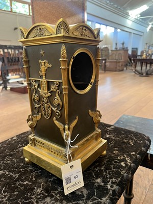 Lot 63 - A French Empire ormolu cased mantel clock