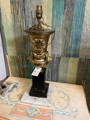 Lot 161 - A pair of gilt-metal table lamps