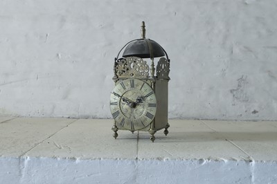 Lot 127 - A 17th-century-style brass striking lantern clock