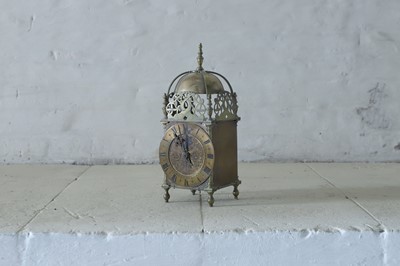 Lot 322 - A small 17th-century-style brass lantern timepiece