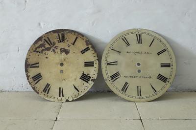 Lot 376 - Two painted clock dials