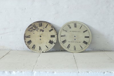 Lot 376 - Two painted clock dials
