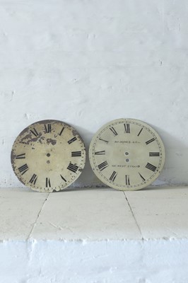 Lot 376 - Two painted clock dials