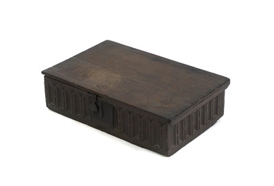 Lot 773 - A carved oak bible box