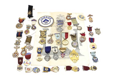 Lot 335 - A group of masonic and R.A.O.B medals