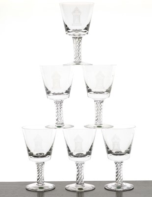 Lot 207 - A set of six Stuart crystal glass goblets