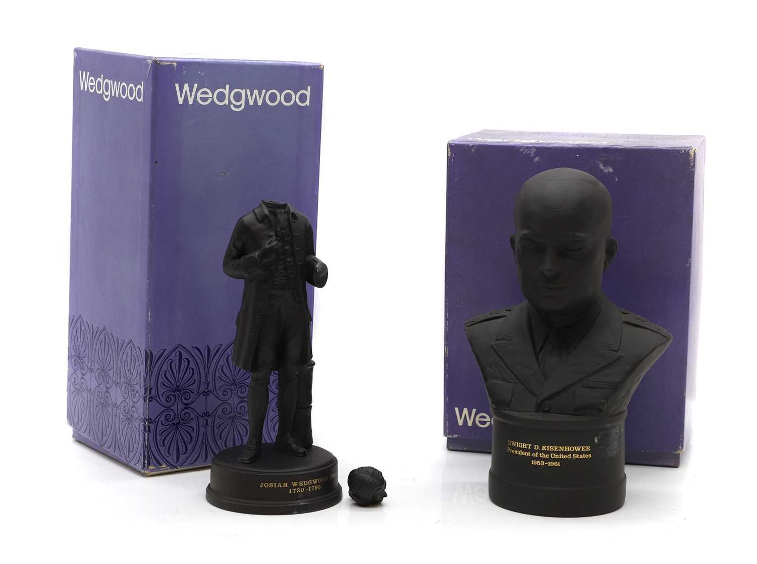 Lot 325 - Two Wedgwood black basalt figures