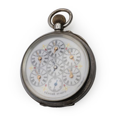 Lot 530 - A Continental silver open faced Depose no. 4975 pocket watch