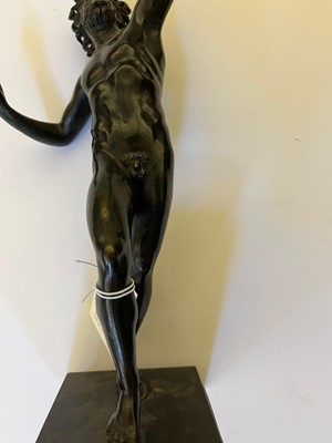 Lot 183 - A grand tour bronze figure of the Dancing Faun