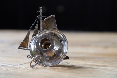 Lot 240 - A miniature silver yacht