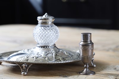 Lot 238 - A silver inkstand