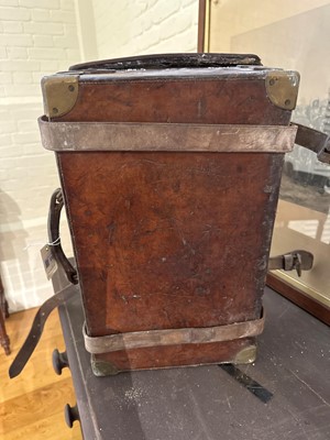 Lot 272 - A brass and leather cartridge magazine