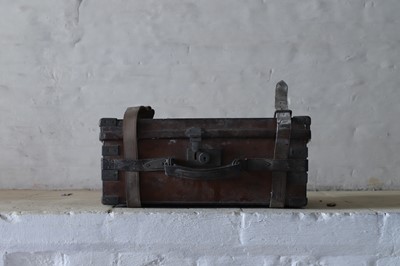 Lot 272 - A brass and leather cartridge magazine
