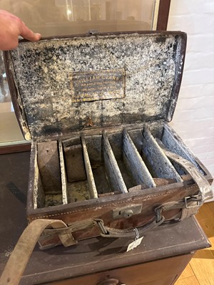 Lot 272 - A brass and leather cartridge magazine