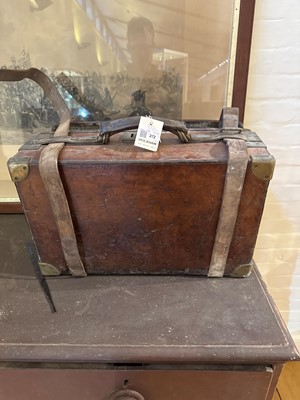 Lot 272 - A brass and leather cartridge magazine