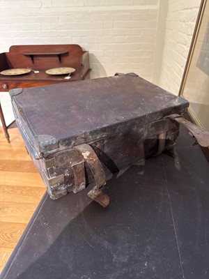 Lot 272 - A brass and leather cartridge magazine