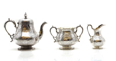 Lot 2 - A Victorian three piece silver tea service