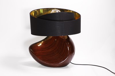 Lot 226 - A carved and lacquered plywood table lamp