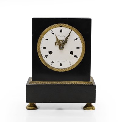 Lot 383 - A Empire parcel gilt mantel clock