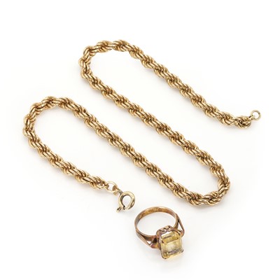 Lot 327 - A 9ct gold rope twist link chain