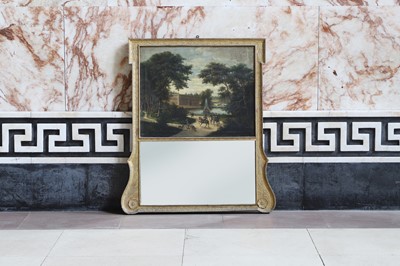 Lot 73 - A George II gilt-framed trumeau mirror