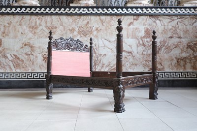 Lot 20 - A 17th-century-style Milanese carved oak bed