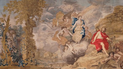 Lot 213 - A Louis XV Gobelins mythological tapestry depicting Juno and Aeolus