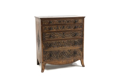 Lot 528 - A Victorian carved chest of drawers