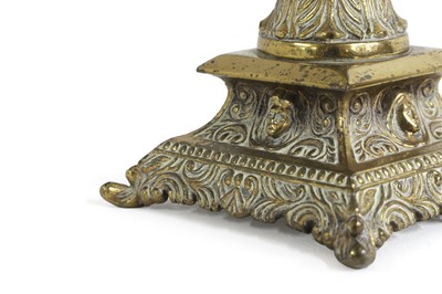 Lot 519 - A brass column table lamp