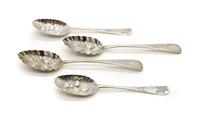 Lot 76 - A pair of silver berry spoons