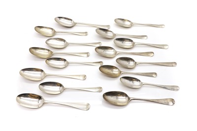 Lot 85 - A group of Hanoverian pattern silver tablespoons