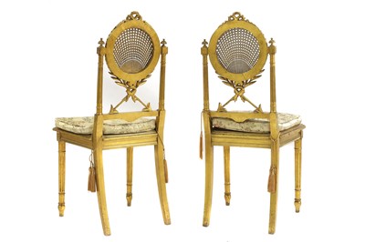 Lot 533 - A pair of Louis XVI-style giltwood side chairs