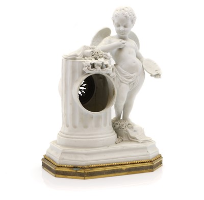 Lot 142 - A Victorian Parian ware mantel clock