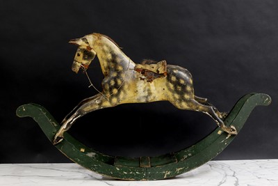 Lot 340 - A Victorian painted bow rocker rocking horse