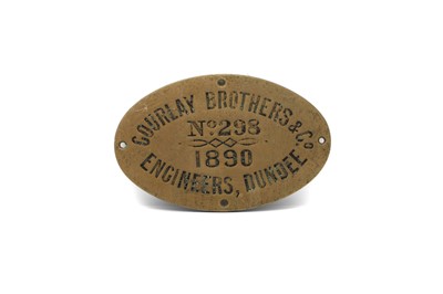 Lot 34 - A steam engine oval maker's plaque