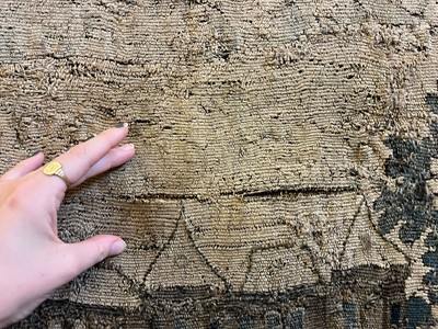 Lot 585 - A verdure tapestry fragment