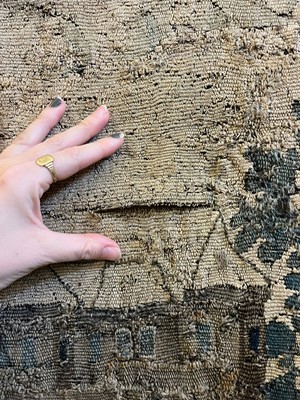 Lot 585 - A verdure tapestry fragment