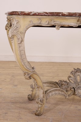 Lot 98 - A Louis XV painted oak console table