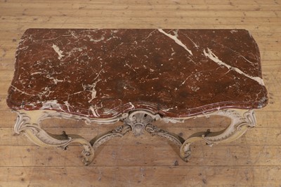 Lot 98 - A Louis XV painted oak console table