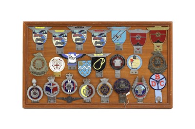 Lot 20 - A display of military and other motoring badges