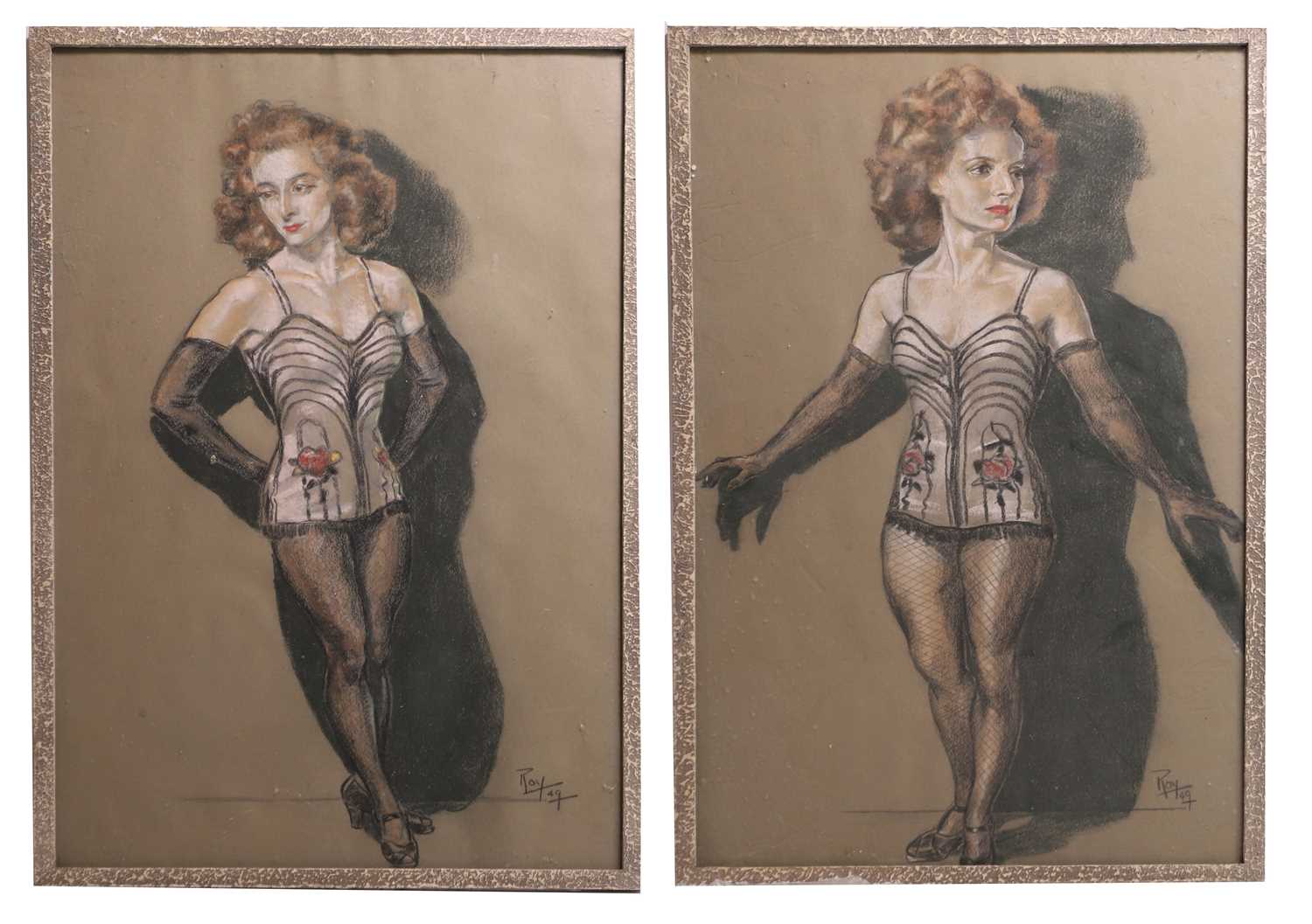 Lot 171 - Unusual circus showgirl drawings